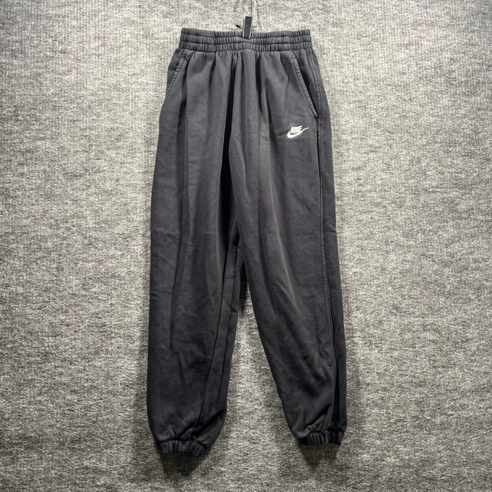 Nike Mens Fleece Joggers Black Sweatpants Embroidered Logo Size Large 6449